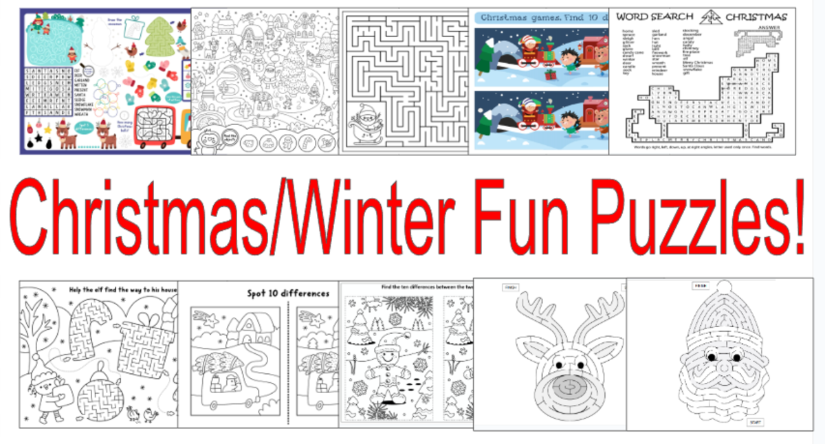 An educational teaching resource from Jennifer Moyer Taylor entitled 10 Christmas and Winter Activities and Puzzles! downloadable at Teach Simple.
