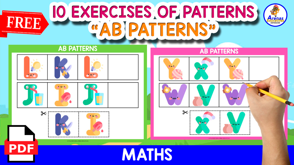 An educational teaching resource from EDITORIAL LAURA EDUCA entitled 10 EXERCISES OF PATTERNS | ABC downloadable at Teach Simple.