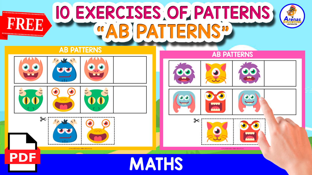 An educational teaching resource from EDITORIAL LAURA EDUCA entitled 10 EXERCISES OF PATTERNS WITH MONSTERS downloadable at Teach Simple.