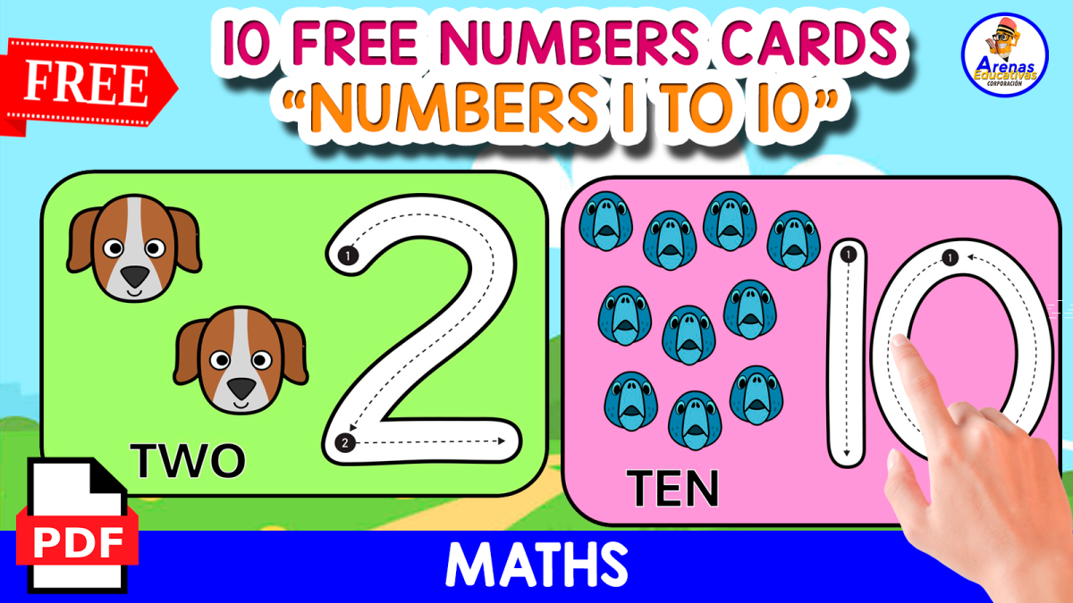An educational teaching resource from EDITORIAL LAURA EDUCA entitled 10 FLASHCARDS OF NUMBERS | NUMBERS 1 TO 10 downloadable at Teach Simple.