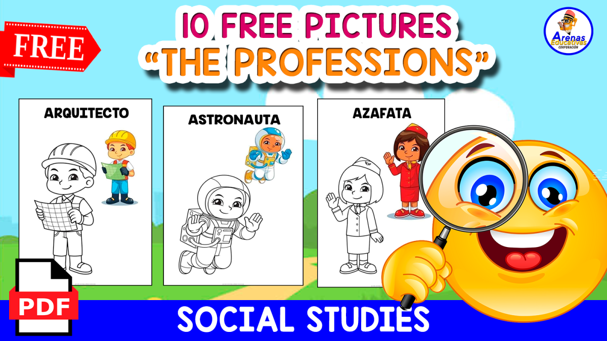 An educational teaching resource from EDITORIAL LAURA EDUCA entitled 10 FRE PICTURES FOR COLORING | THE PROFESSIONS downloadable at Teach Simple.