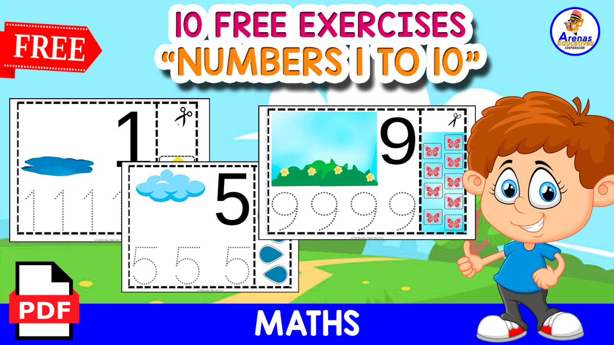 An educational teaching resource from EDITORIAL LAURA EDUCA entitled 10 FREE EXERCISES | NUMBERS 1 TO 10 downloadable at Teach Simple.
