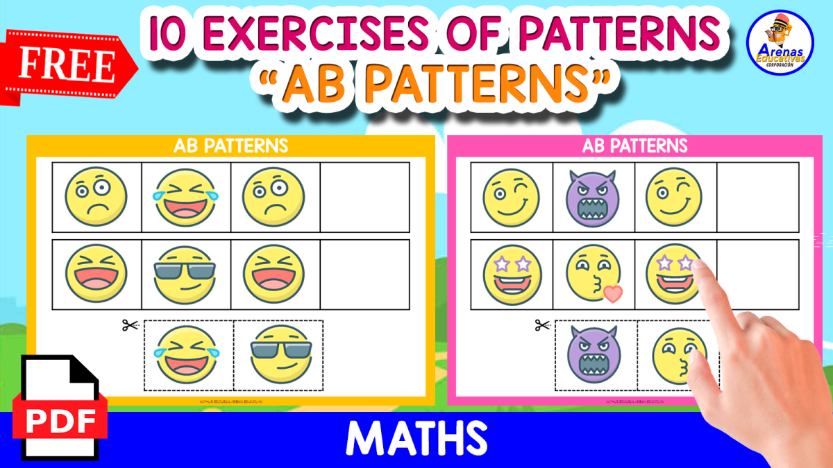An educational teaching resource from EDITORIAL LAURA EDUCA entitled 10 FREE EXERCISES OF PATTERNS | EMOJIS downloadable at Teach Simple.