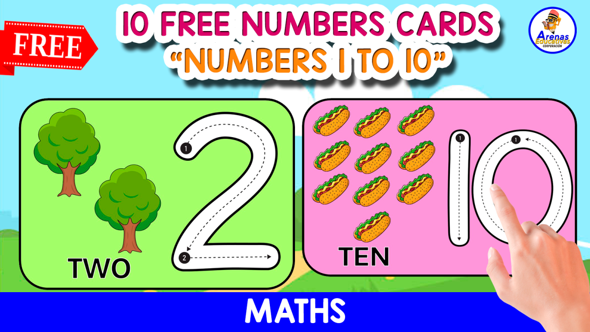 An educational teaching resource from EDITORIAL LAURA EDUCA entitled 10 FREE FLASHCARDS | NUMBERS 1 TO 10 downloadable at Teach Simple.