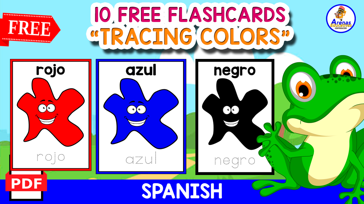 An educational teaching resource from EDITORIAL LAURA EDUCA entitled 10 FREE FLASHCARDS OF THE COLORS IN SPANISH | FREE RESOURCE downloadable at Teach Simple.