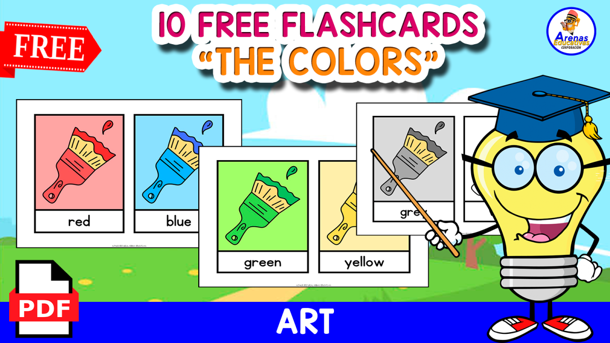 An educational teaching resource from EDITORIAL LAURA EDUCA entitled 10 FREE FLASHCARDS | "THE COLORS" downloadable at Teach Simple.