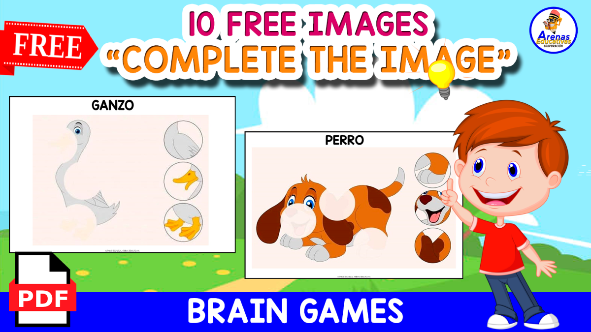 An educational teaching resource from EDITORIAL LAURA EDUCA entitled 10 FREE IMAGES | COMPLETE THE IMAGE downloadable at Teach Simple.