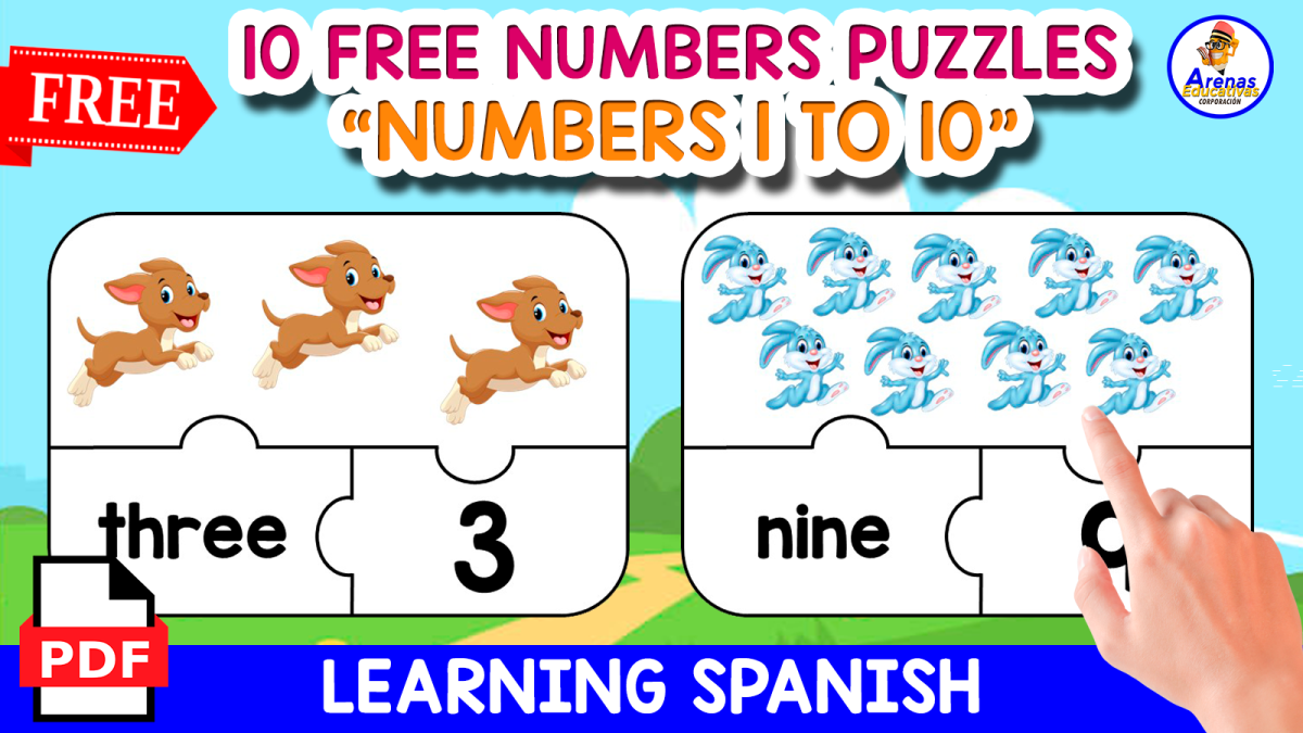 An educational teaching resource from EDITORIAL LAURA EDUCA entitled 10 FREE NUMBERS PUZZLES | NUMBERS 1 TO 10 downloadable at Teach Simple.