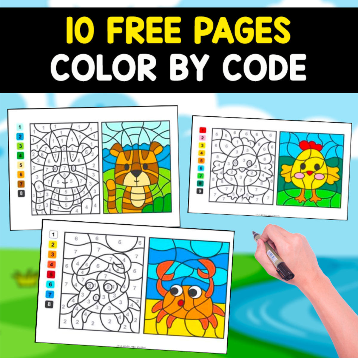 An educational teaching resource from EDITORIAL LAURA EDUCA entitled 10 FREE PAGES | COLOR BY CODE downloadable at Teach Simple.