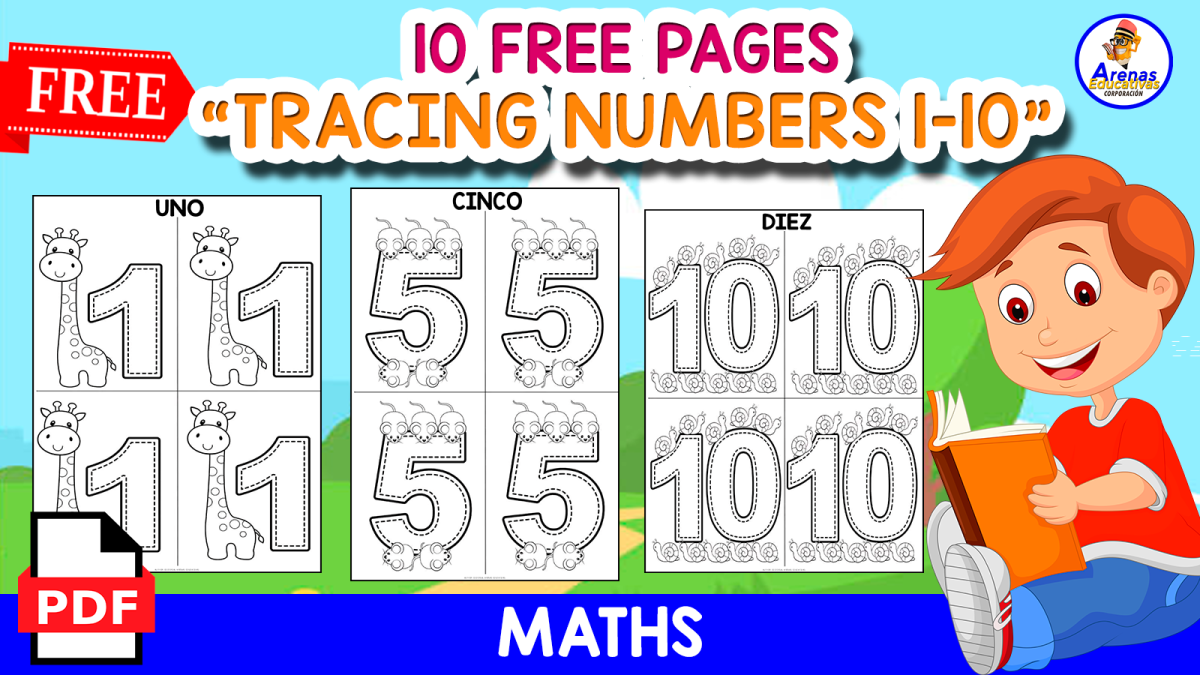 An educational teaching resource from EDITORIAL LAURA EDUCA entitled 10 FREE PAGES | TRACING NUMBERS 1-10 downloadable at Teach Simple.