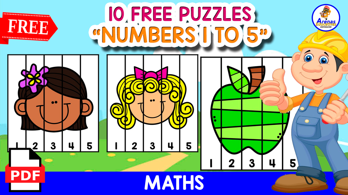 An educational teaching resource from EDITORIAL LAURA EDUCA entitled 10 FREE PUZZLES FOR LEARNING NUMBERS 1 TO 5 | FREE RESOURCE downloadable at Teach Simple.