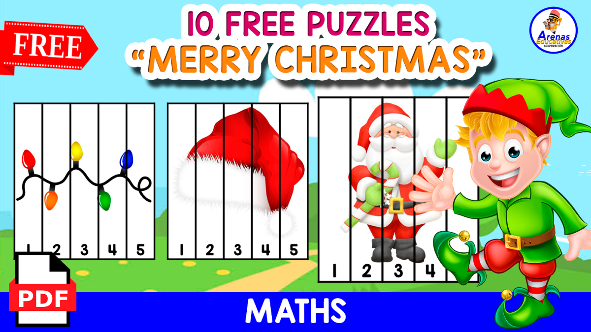 An educational teaching resource from EDITORIAL LAURA EDUCA entitled 10 FREE PUZZLES OF CHRISTMAS | FREE RESOURCE downloadable at Teach Simple.