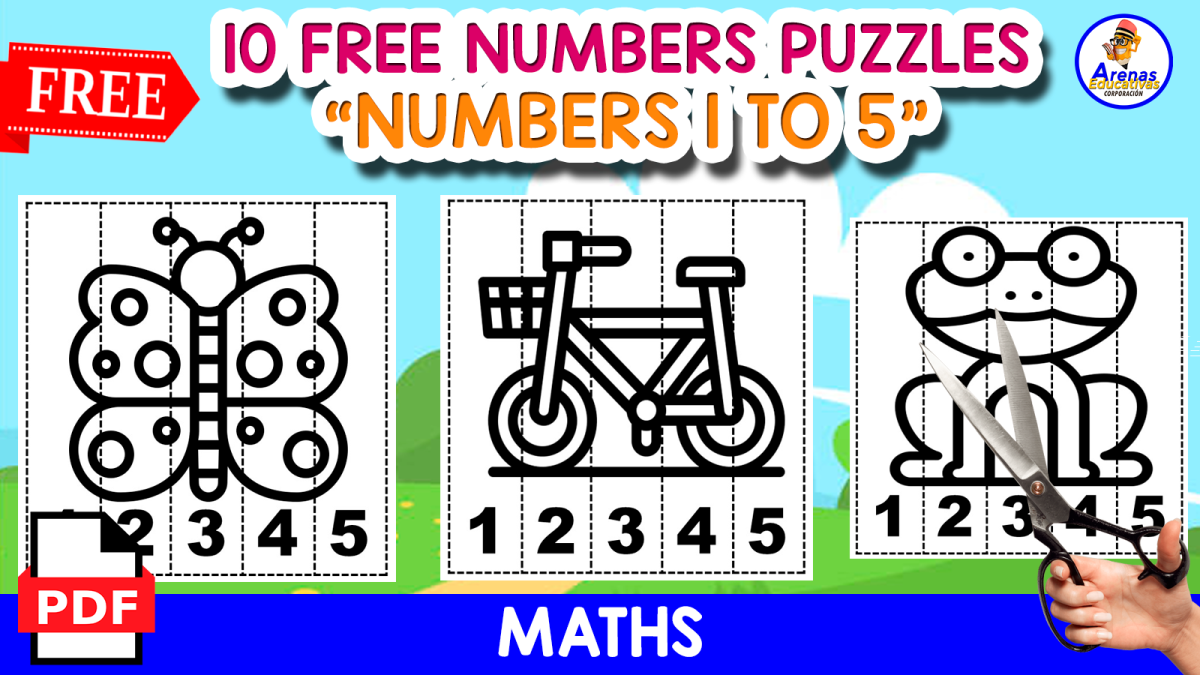 An educational teaching resource from EDITORIAL LAURA EDUCA entitled 10 FREE PUZZLES OF THE NUMBERS 1 TO 5 NATURE THEMED downloadable at Teach Simple.