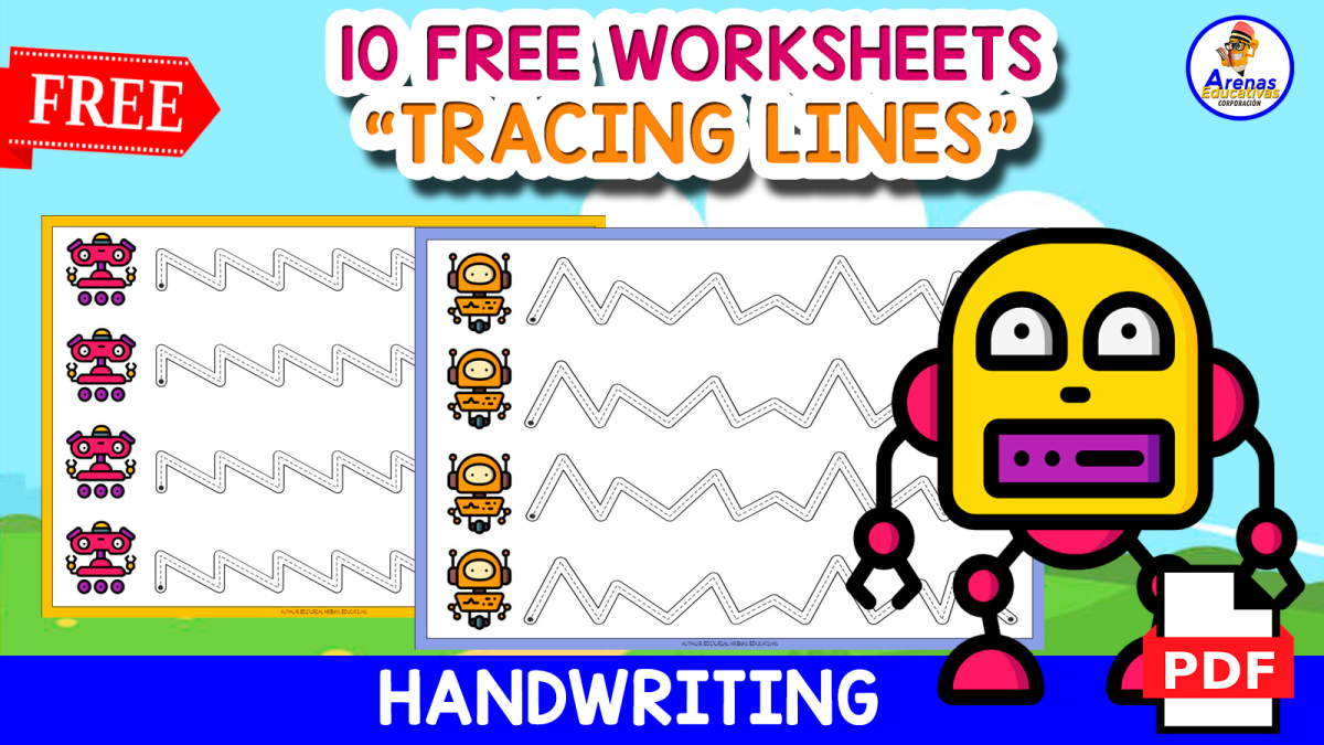 An educational teaching resource from EDITORIAL LAURA EDUCA entitled 10 FREE TRACING LINES | WORKSHEETS FOR KIDS downloadable at Teach Simple.