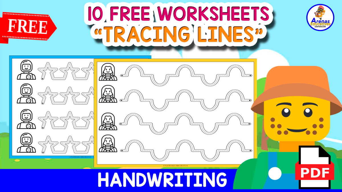 An educational teaching resource from EDITORIAL LAURA EDUCA entitled 10 FREE TRACING LINES WORKSHEETS | FOR PAINTING AND TRAICING downloadable at Teach Simple.