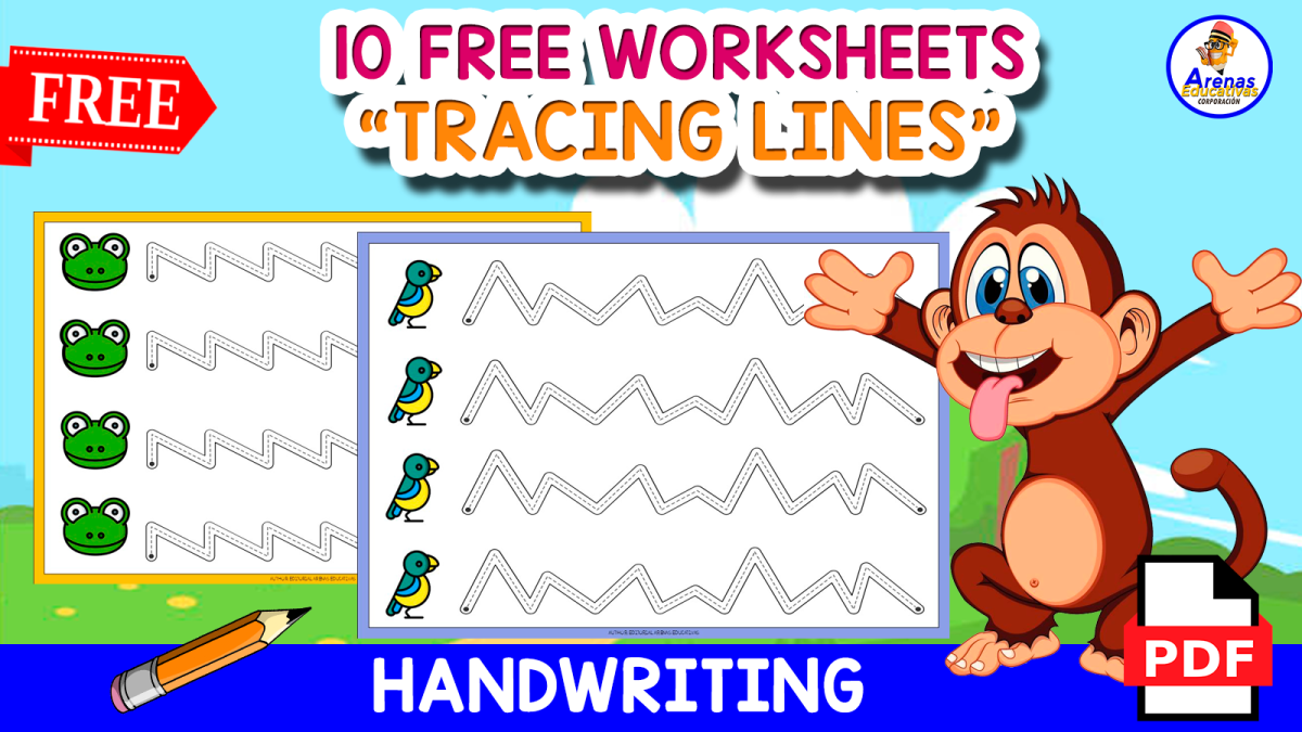 An educational teaching resource from EDITORIAL LAURA EDUCA entitled 10 FREE WORKSHEETS FOR TRACING | Animals Themed for Kids downloadable at Teach Simple.