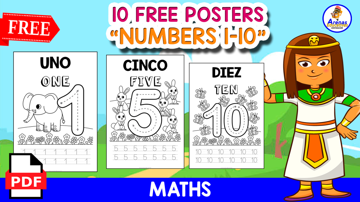 An educational teaching resource from EDITORIAL LAURA EDUCA entitled 10 FREE WORKSHEETS | THE NUMBERS 1 TO 10 downloadable at Teach Simple.