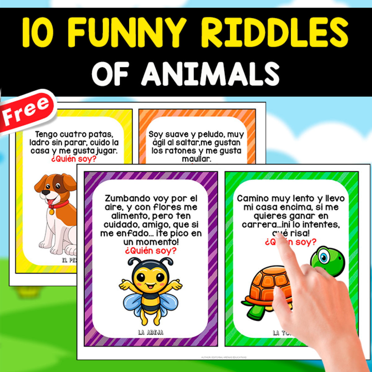 An educational teaching resource from EDITORIAL LAURA EDUCA entitled 10 FUNNY RIDDLES IN SPANISH | ADIVINANZAS EN ESPANOL downloadable at Teach Simple.