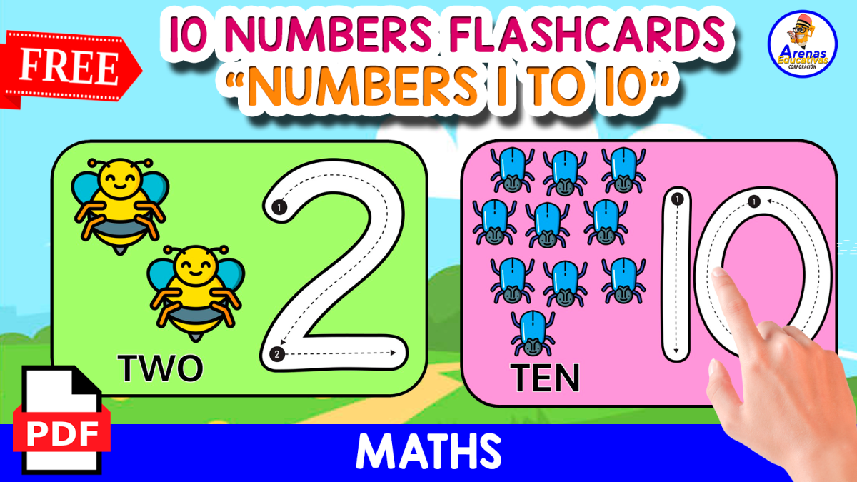 An educational teaching resource from EDITORIAL LAURA EDUCA entitled 10 NUMBERS CARDS | FLASHCARDS 1 TO 10 downloadable at Teach Simple.