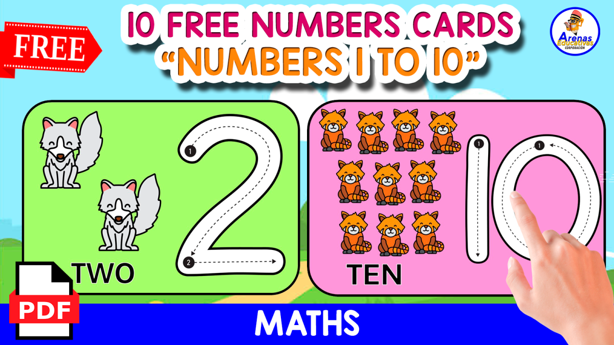 An educational teaching resource from EDITORIAL LAURA EDUCA entitled 10 NUMBERS CARDS | NUMBERS 1 TO 10 downloadable at Teach Simple.