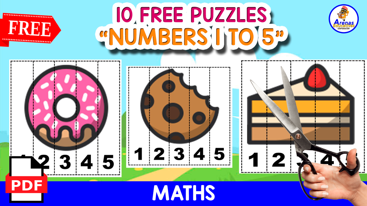 An educational teaching resource from EDITORIAL LAURA EDUCA entitled 10 NUMBERS PUZZLES | BAKERY THEMED downloadable at Teach Simple.