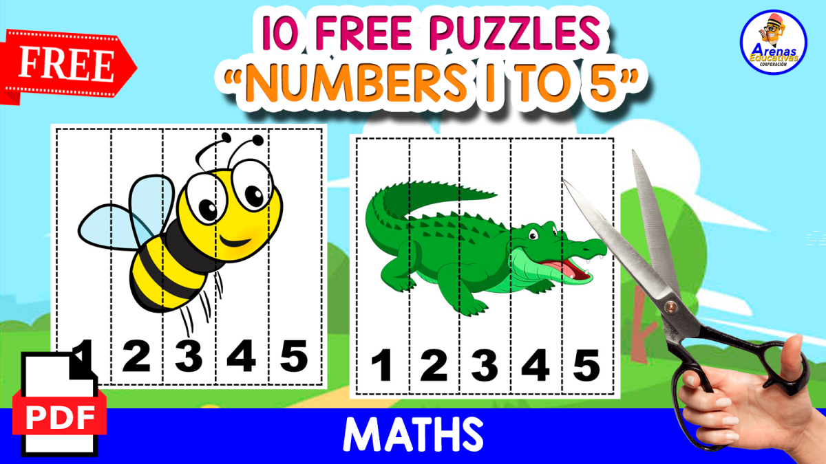 An educational teaching resource from EDITORIAL LAURA EDUCA entitled 10 PUZZLES | NUMBERS 1 TO 5 downloadable at Teach Simple.