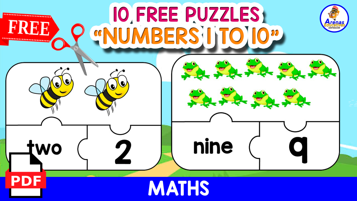 An educational teaching resource from EDITORIAL LAURA EDUCA entitled 10 PUZZLES OF NUMBERS 1 TO 10 | ANIMALS THEMED downloadable at Teach Simple.