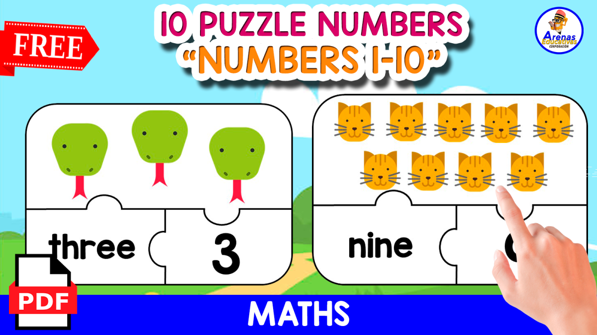 An educational teaching resource from EDITORIAL LAURA EDUCA entitled 10 PUZZLES OF NUMBERS | ANIMALS THEMED downloadable at Teach Simple.