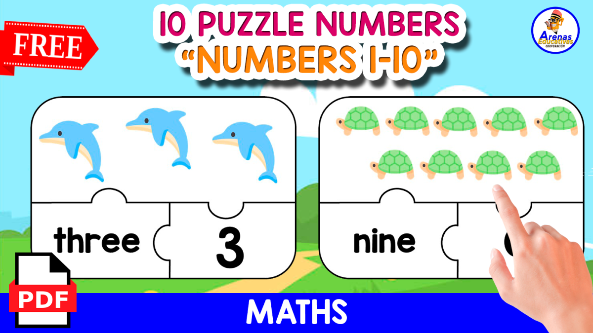 An educational teaching resource from EDITORIAL LAURA EDUCA entitled 10 PUZZLES OF NUMBERS | NUMBERS 1 TO 10 WITH ANIMALS ICONS downloadable at Teach Simple.