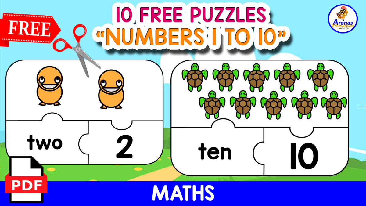 An educational teaching resource from EDITORIAL LAURA EDUCA entitled 10 PUZZLES OF NUMBERS | NUMBERS 1 TO 10 downloadable at Teach Simple.