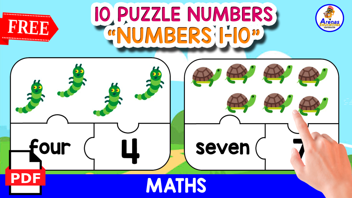 An educational teaching resource from EDITORIAL LAURA EDUCA entitled 10 PUZZLES OF THE NUMBERS 1 TO 10 | ANIMALS ICONS downloadable at Teach Simple.