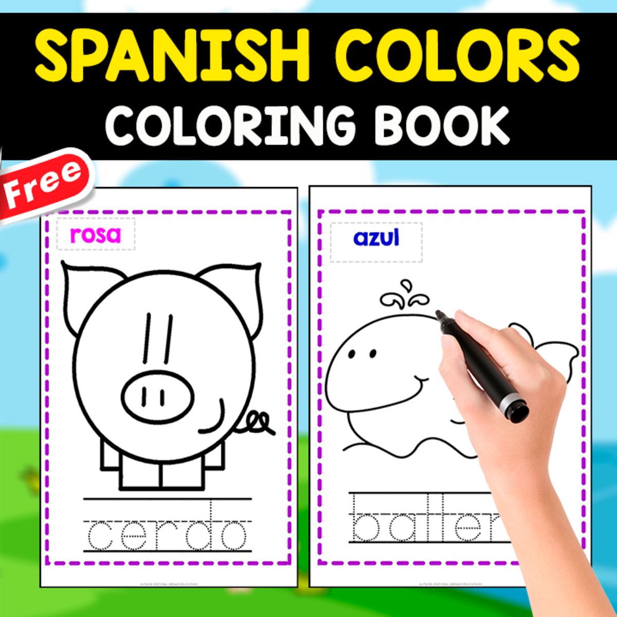 An educational teaching resource from EDITORIAL LAURA EDUCA entitled 10 SPANISH COLORS | FREE MINIBOOK FOR TRACING AND COLORING downloadable at Teach Simple.