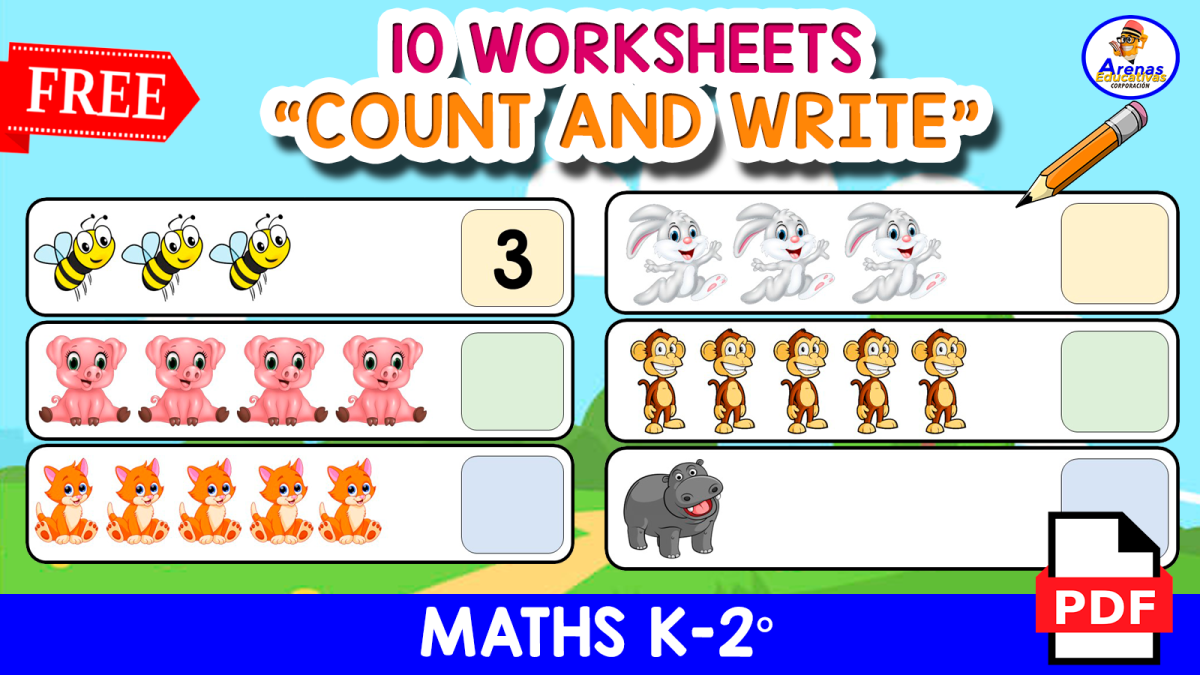 An educational teaching resource from EDITORIAL LAURA EDUCA entitled 10 WORKSHEETS | Count 1 to 5 downloadable at Teach Simple.