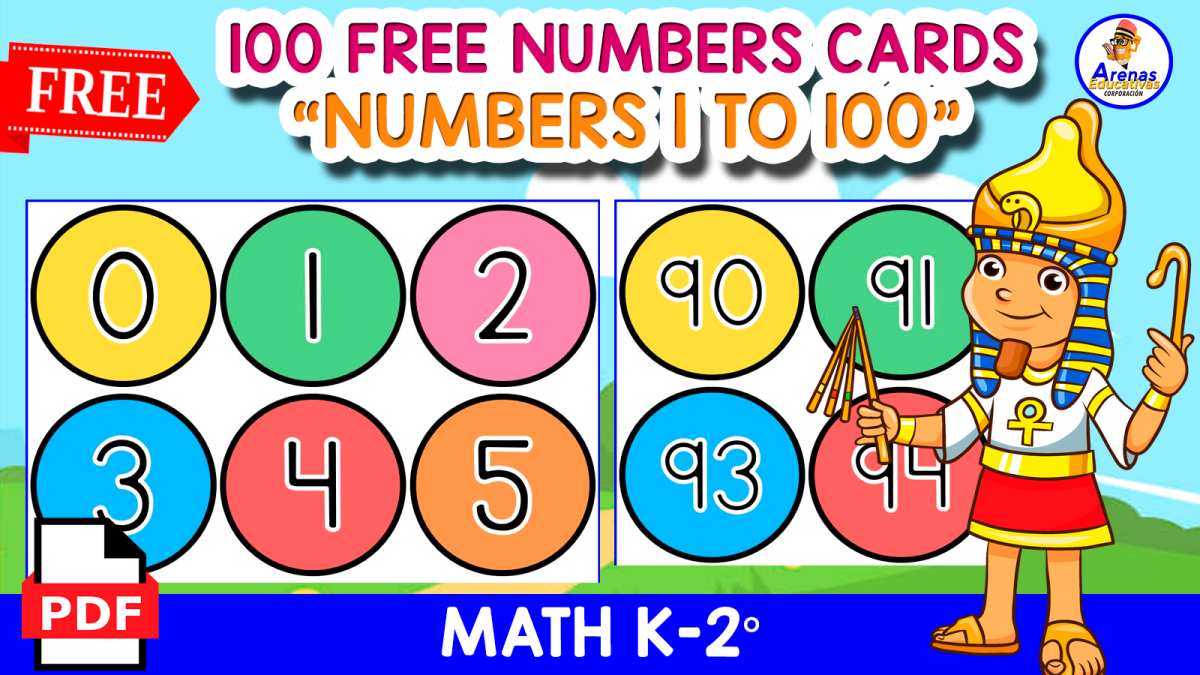 An educational teaching resource from EDITORIAL LAURA EDUCA entitled 100 CIRCLE NUMBERS FLASHCARDS | Numbers 1 to 100 downloadable at Teach Simple.