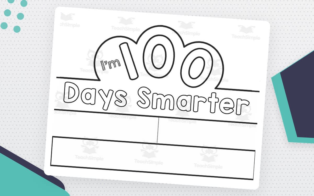 An educational teaching resource from Easy Peasy Primary Resources entitled 100 Days Smarter Crown downloadable at Teach Simple.