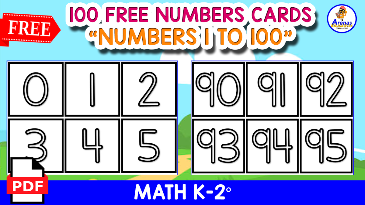 An educational teaching resource from EDITORIAL LAURA EDUCA entitled 100 NUMBERS OUTLINE FLASHCARDS | Numbers 1 to 100 downloadable at Teach Simple.