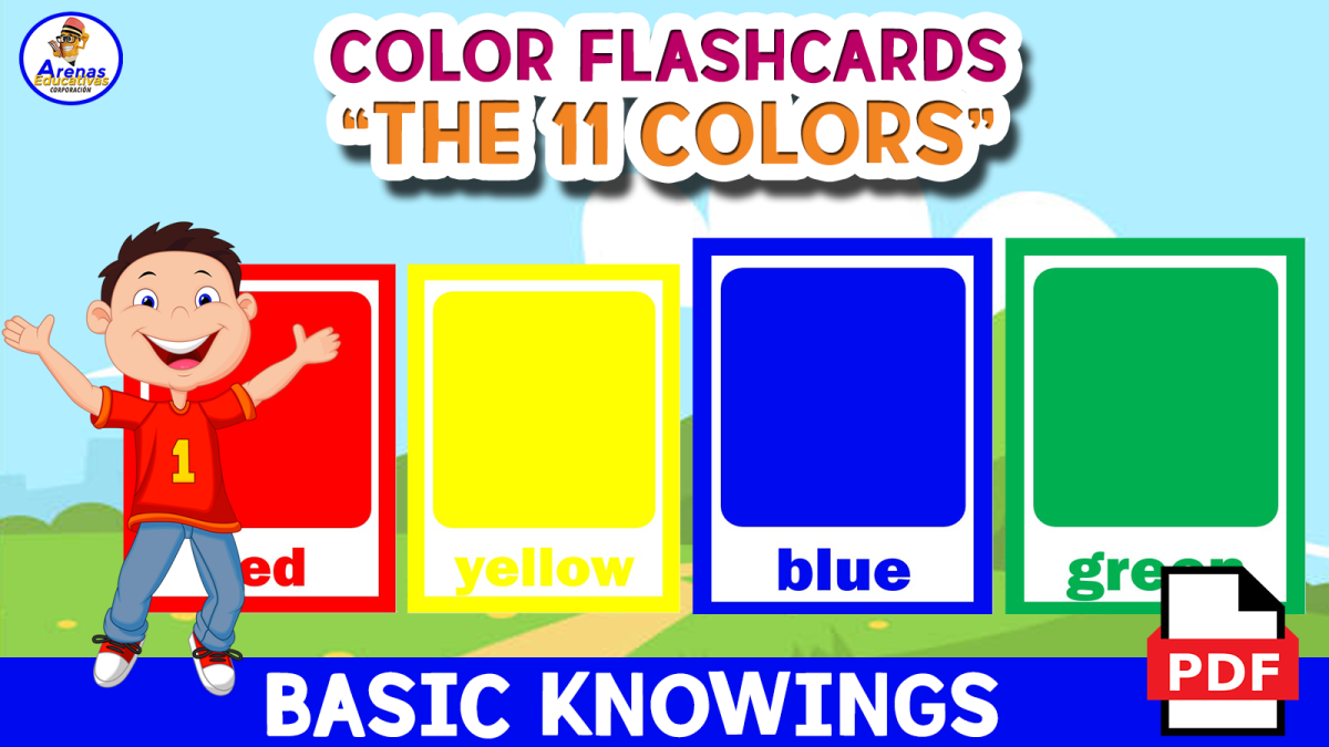 An educational teaching resource from EDITORIAL LAURA EDUCA entitled 11 COLOR FLASHCARDS - With Names downloadable at Teach Simple.