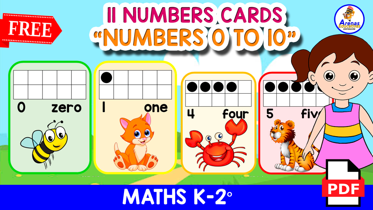 An educational teaching resource from EDITORIAL LAURA EDUCA entitled 11 FREE FLASHCARDS OF THE NUMBERS | Numbers 0 to 11 downloadable at Teach Simple.