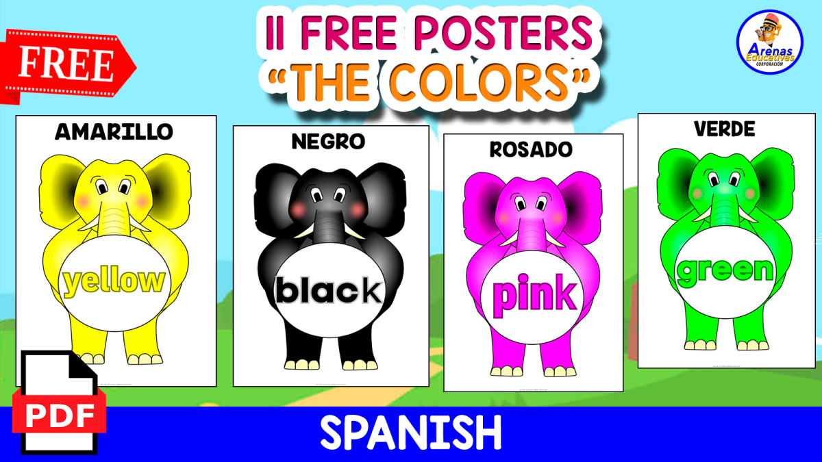 An educational teaching resource from EDITORIAL LAURA EDUCA entitled 11 FREE POSTERS OF THE COLORS | ART downloadable at Teach Simple.