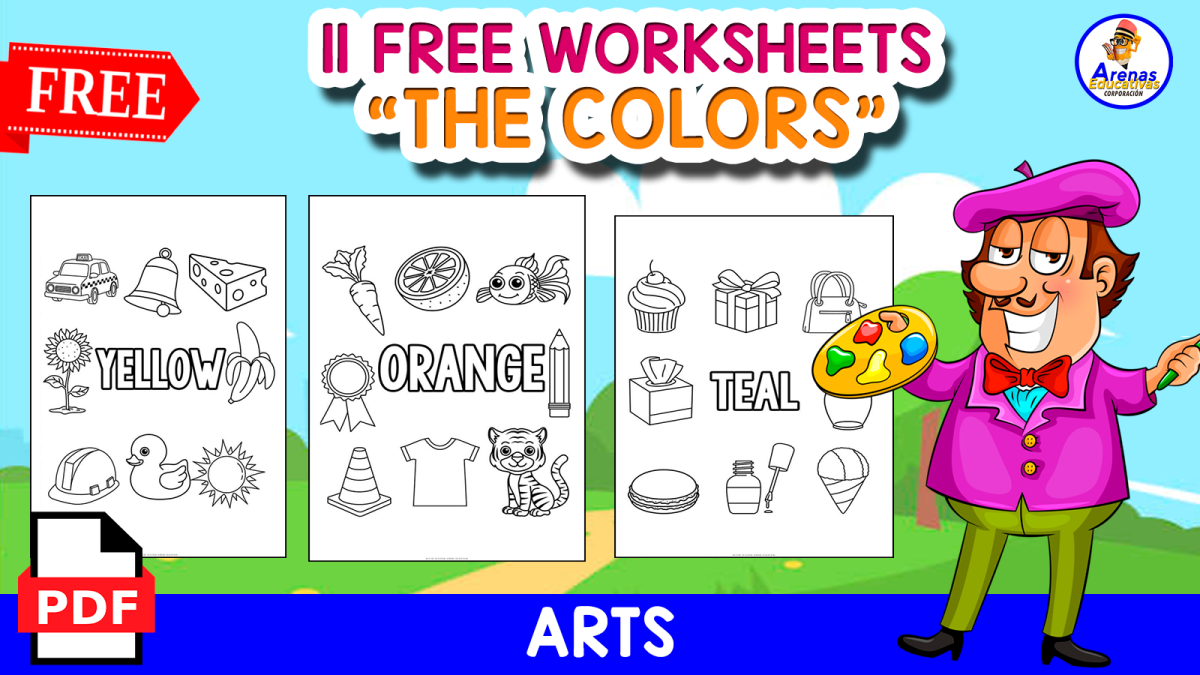 An educational teaching resource from EDITORIAL LAURA EDUCA entitled 11 FREE WORKSHEETS | THE COLORS downloadable at Teach Simple.