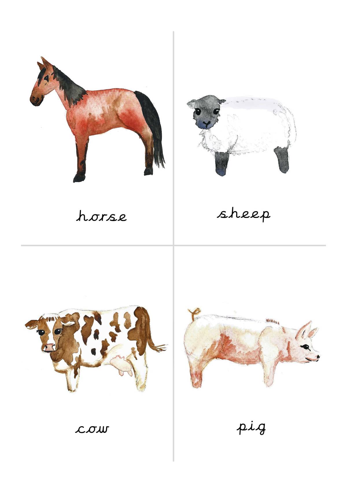 An educational teaching resource from Fiddleticks Education entitled 12 Farm Animal Flash Cards downloadable at Teach Simple.