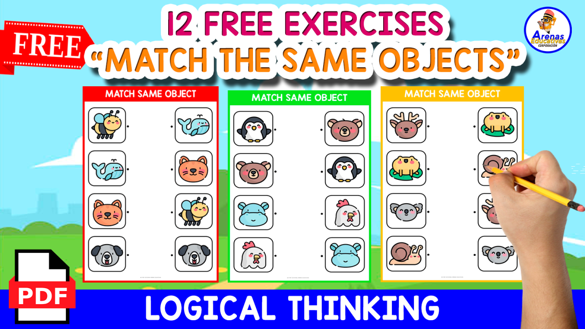 An educational teaching resource from EDITORIAL LAURA EDUCA entitled 12 FREE EXERCISES OF MATCHING IMAGES | NATURE THEMED downloadable at Teach Simple.