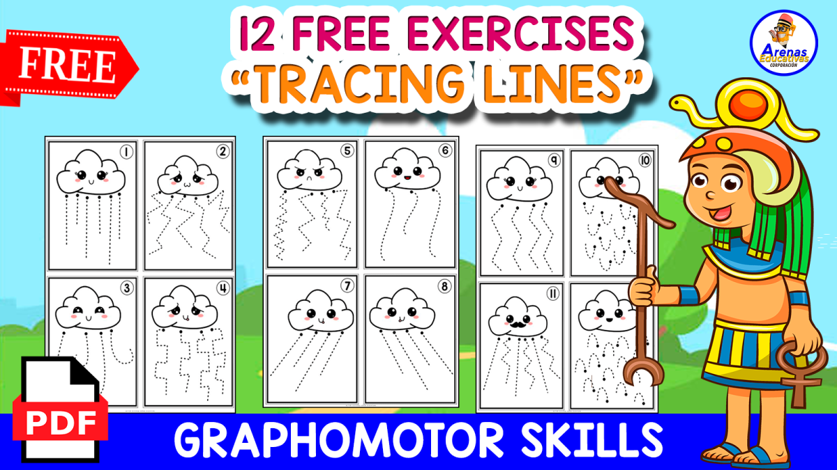 An educational teaching resource from EDITORIAL LAURA EDUCA entitled 12 FREE EXERCISES | TRACING LINES downloadable at Teach Simple.