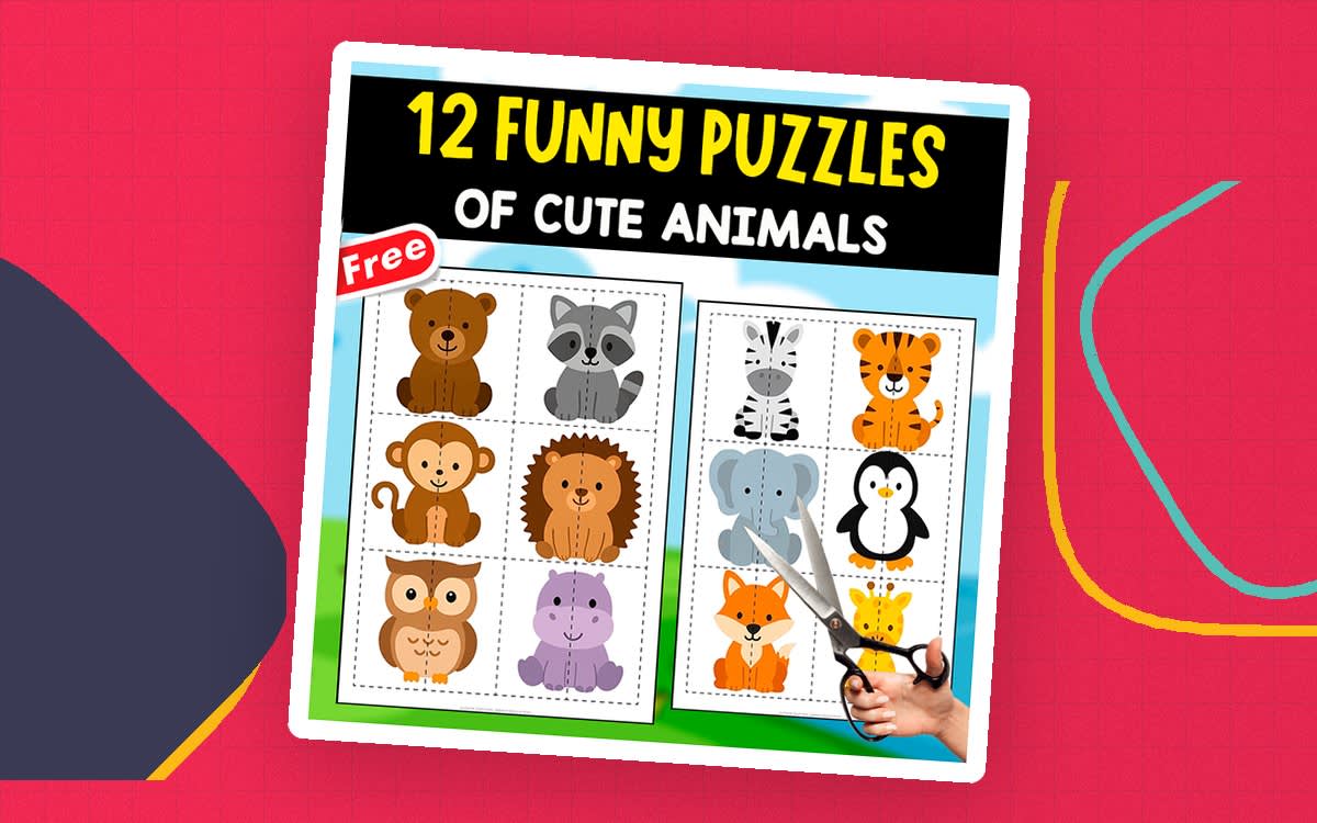 An educational teaching resource from EDITORIAL LAURA EDUCA entitled 12 FUNNY PUZZLES OF ANIMALS | WORKSHEET_J downloadable at Teach Simple.