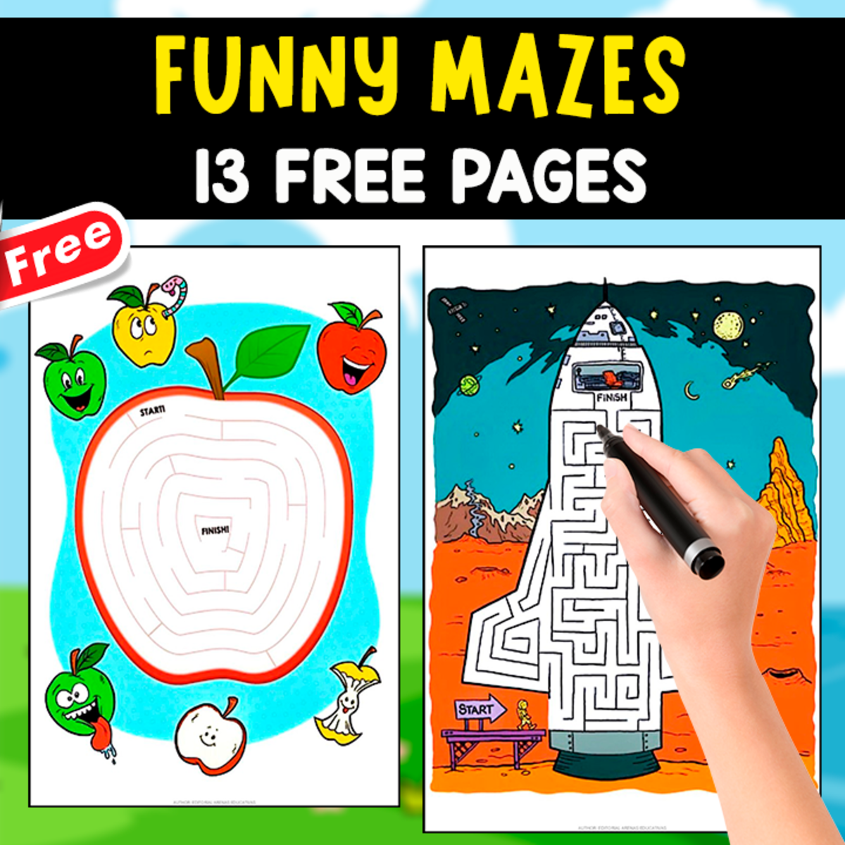 An educational teaching resource from EDITORIAL LAURA EDUCA entitled 13 FREE MAZES | BRAIN GAMES FOR KIDS downloadable at Teach Simple.