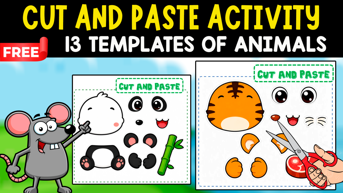 13 TEMPLATES OF ANIMALS | CUT AND PASTE ACTIVITY preview