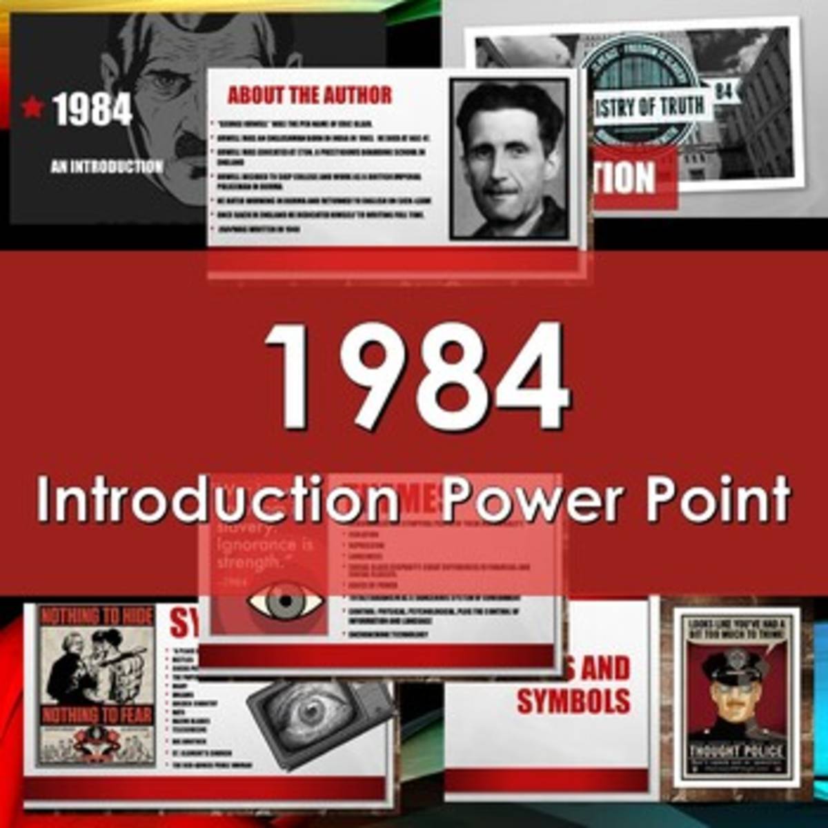 An educational teaching resource from Educate and Create entitled 1984 Introduction Power Point downloadable at Teach Simple.