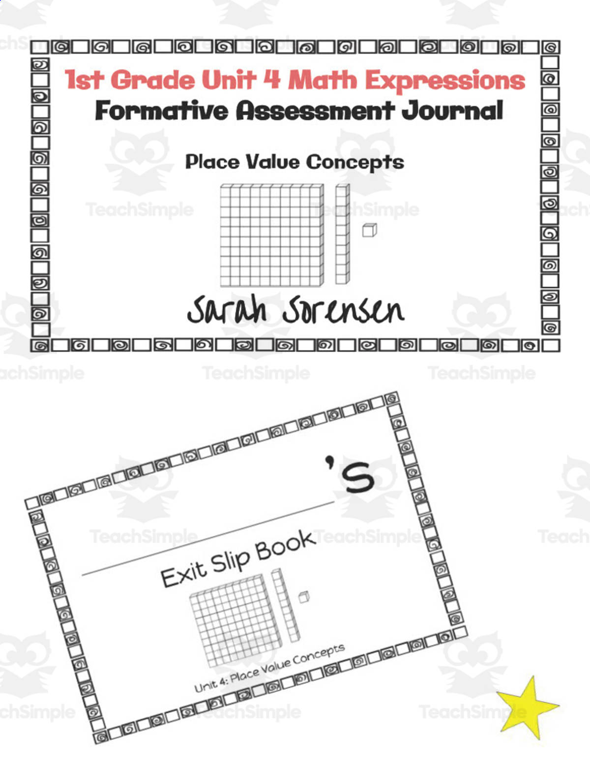 An educational teaching resource from Sarah Sorensen entitled 1st Grade Math Exit Slip Journal | Unit 4 Math Expressions downloadable at Teach Simple.