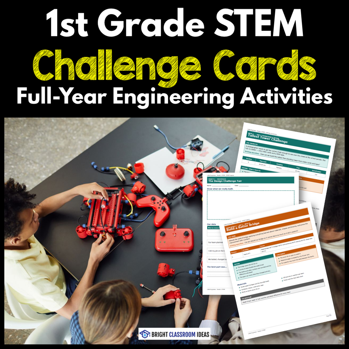 1st Grade STEM Challenge Cards | Full-Year Engineering Activities preview