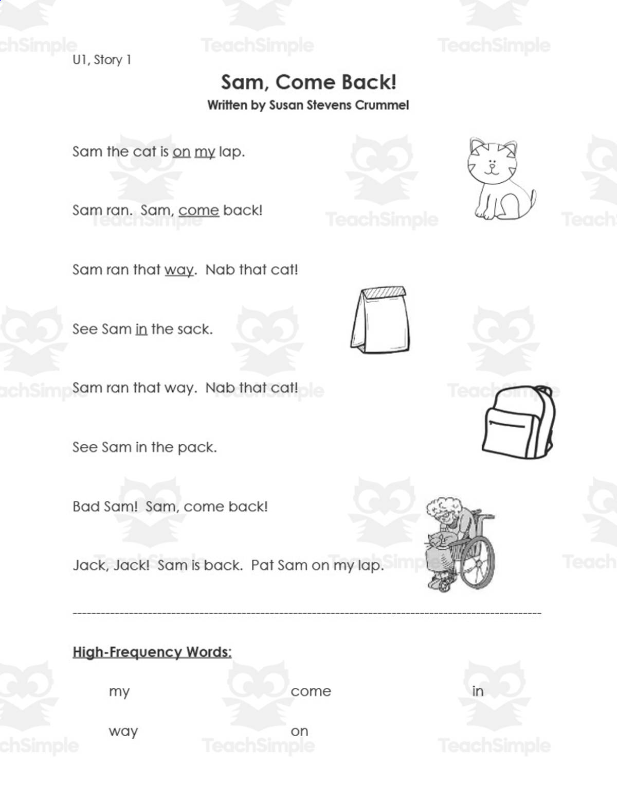 An educational teaching resource from Sarah Sorensen entitled 1st Grade Unit 1 Reading Street Stories downloadable at Teach Simple.